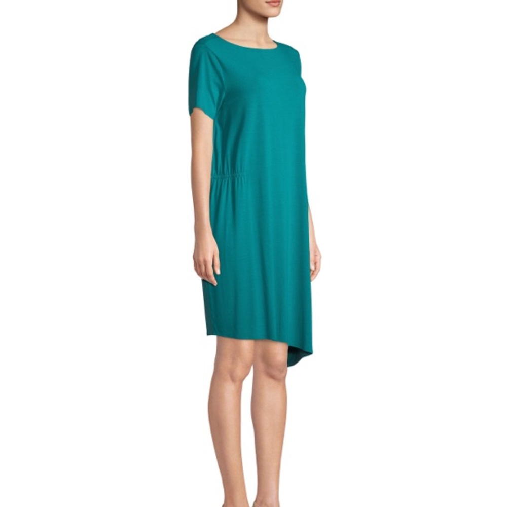 Eileen Fisher Sz S Asymmetric hem Jersey dress